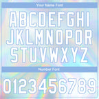 Custom Stitched White Light Blue 3D Pattern Design Abstract Trendy Holographic Vaporwave Style Sports Pullover Sweatshirt Hoodie