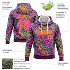 Custom Stitched Graffiti Pattern Pink-Gold 3D Colorful Leopard Print Sports Pullover Sweatshirt Hoodie