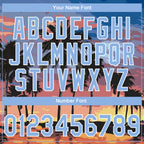 Custom Stitched Blue Light Blue-White 3D Hawaii Palm Trees Sports Pullover Sweatshirt Hoodie