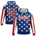 Custom Stitched Royal Red-White 3D American Flag Sports Pullover Sweatshirt Hoodie