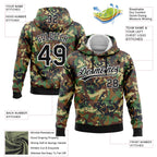 Custom Stitched Camo Black-White 3D Graffiti Drips Sports Pullover Sweatshirt Salute To Service Hoodie