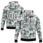 Custom Stitched Camo White-Black 3D Tropical Jungle Animal Sports Pullover Sweatshirt Salute To Service Hoodie