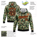 Custom Stitched Camo Black-Orange 3D Animal Tiger Sports Pullover Sweatshirt Salute To Service Hoodie