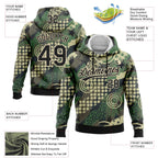 Custom Stitched Camo Black-Cream 3D Dots And Geometric Figures Sports Pullover Sweatshirt Salute To Service Hoodie