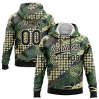 Custom Stitched Camo Black-Cream 3D Dots And Geometric Figures Sports Pullover Sweatshirt Salute To Service Hoodie