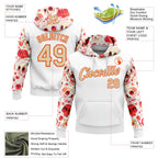 Custom White City Cream-Orange 3D Skull Heart Sports Pullover Sweatshirt Hoodie