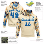 Custom City Cream Blue-White 3D Skull Chief Tribal Sports Pullover Sweatshirt Hoodie