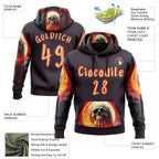 Custom Navy City Cream-Orange 3D Skull Sports Pullover Sweatshirt Hoodie