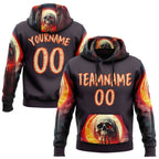 Custom Navy City Cream-Orange 3D Skull Sports Pullover Sweatshirt Hoodie