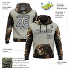 Custom Gray Black 3D Skull Sports Pullover Sweatshirt Hoodie