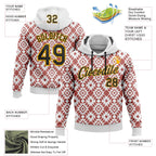 Custom Stitched White Black Red-Gold 3D Mexico Aztec Pattern Sports Pullover Sweatshirt Hoodie