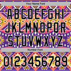 Custom Stitched Purple Black Pink Yellow-White 3D Mexico Aztec Pattern Sports Pullover Sweatshirt Hoodie