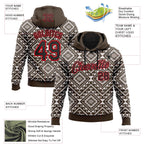 Custom Stitched Brown Black White-Fire Red 3D Mexico Aztec Pattern Sports Pullover Sweatshirt Hoodie