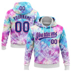 Custom Stitched Tie Dye Royal-Pink 3D Sports Pullover Sweatshirt Hoodie