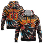 Custom Stitched Tie Dye Red-Yellow 3D Sports Pullover Sweatshirt Hoodie