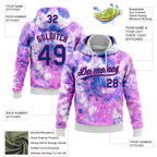 Custom Stitched Tie Dye Royal-Pink 3D Sports Pullover Sweatshirt Hoodie