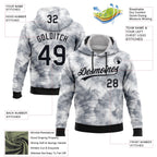 Custom Stitched Tie Dye Black-White 3D Sports Pullover Sweatshirt Hoodie