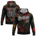 Custom Stitched Tie Dye Black-White 3D Sports Pullover Sweatshirt Hoodie