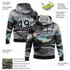 Custom Stitched Black White 3D Pattern Design Abstract Psychedelic Fluid Art Sports Pullover Sweatshirt Hoodie