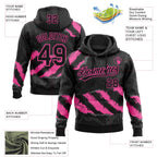 Custom Stitched Black Pink-Steel Gray 3D Pattern Design Splash Sports Pullover Sweatshirt Hoodie