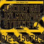 Custom Stitched Black Yellow-Steel Gray 3D Pattern Design Splash Sports Pullover Sweatshirt Hoodie