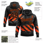Custom Stitched Black Orange-Steel Gray 3D Pattern Design Splash Sports Pullover Sweatshirt Hoodie