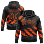Custom Stitched Black Orange-Steel Gray 3D Pattern Design Splash Sports Pullover Sweatshirt Hoodie