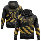 Custom Stitched Black Old Gold-Steel Gray 3D Pattern Design Splash Sports Pullover Sweatshirt Hoodie