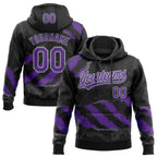 Custom Stitched Black Purple Gray-Steel Gray 3D Pattern Design Splash Sports Pullover Sweatshirt Hoodie