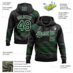 Custom Stitched Black Green Steel Gray-White 3D Pattern Design Splash Sports Pullover Sweatshirt Hoodie