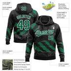 Custom Stitched Black Kelly Green Steel Gray-White 3D Pattern Design Splash Sports Pullover Sweatshirt Hoodie