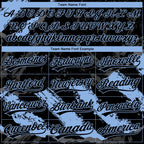 Custom Stitched Black Light Blue-Steel Gray 3D Pattern Design Splash Sports Pullover Sweatshirt Hoodie