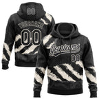 Custom Stitched Black Cream-Steel Gray 3D Pattern Design Splash Sports Pullover Sweatshirt Hoodie