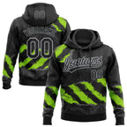 Custom Stitched Black Neon Green Steel Gray-Gray 3D Pattern Design Splash Sports Pullover Sweatshirt Hoodie