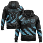 Custom Stitched Black Shadow Blue-Steel Gray 3D Pattern Design Splash Sports Pullover Sweatshirt Hoodie