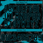 Custom Stitched Black Teal-Steel Gray 3D Pattern Design Splash Sports Pullover Sweatshirt Hoodie