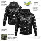 Custom Stitched Black White 3D Pattern Design Torn Paper Style Sports Pullover Sweatshirt Hoodie