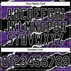Custom Stitched Black Purple-White 3D Pattern Design Torn Paper Style Sports Pullover Sweatshirt Hoodie