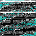 Custom Stitched Black Aqua-White 3D Pattern Design Torn Paper Style Sports Pullover Sweatshirt Hoodie