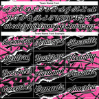 Custom Stitched Black Pink-White 3D Pattern Design Torn Paper Style Sports Pullover Sweatshirt Hoodie