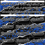 Custom Stitched Black Thunder Blue-White 3D Pattern Design Torn Paper Style Sports Pullover Sweatshirt Hoodie