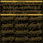 Custom Stitched Black Old Gold 3D Pattern Design Line Sportswear Pullover Sweatshirt Hoodie
