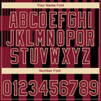 Custom Stitched Black Crimson-Cream 3D Pattern Design Line Sportswear Pullover Sweatshirt Hoodie