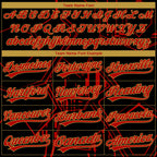 Custom Stitched Black Red-Old Gold 3D Pattern Design Line Sportswear Pullover Sweatshirt Hoodie