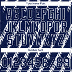 Custom Stitched Navy White 3D Pattern Design Line Sportswear Pullover Sweatshirt Hoodie