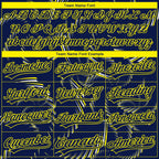 Custom Stitched Navy Light Yellow-White 3D Pattern Design Line Sportswear Pullover Sweatshirt Hoodie
