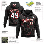 Custom Stitched Black White-Red 3D Pattern Design Line Sportswear Pullover Sweatshirt Hoodie