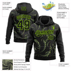 Custom Stitched Black Neon Green-White 3D Pattern Design Line Sportswear Pullover Sweatshirt Hoodie