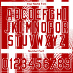 Custom Stitched Red White 3D Pattern Design Line Sportswear Pullover Sweatshirt Hoodie