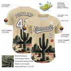 Custom Cream White Green-Black 3D Urban City Edition Sports Cactus Authentic Baseball Jersey